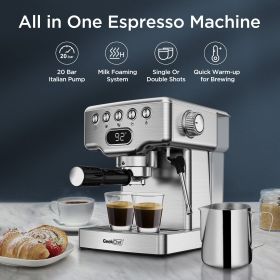 Geek Chef Espresso Machine, 20 Bar Espresso Machine With Milk Frother For Latte, Cappuccino, Macchiato, For Home Espresso Maker, 1.8L Water Tank, (Option: Default) Geek Chef Espresso Machine, 20 Bar Espresso Machine With Milk Frother For Latte, Cappuccino, Macchiato, For Home Espresso Maker, 1.8L Water Tank, (Option: Default)